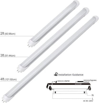 LightingWill LED T8 Light Tube 4FT, Natural White 4000K, Dual-End Powered Ballast Bypass, 2000Lumens 18W (40W Fluorescent Equivalent), Frosted Cover, AC85-265V Lighting Tube Fixtures, 1Pack - color: Natural White, size: 4FT-1 Pack