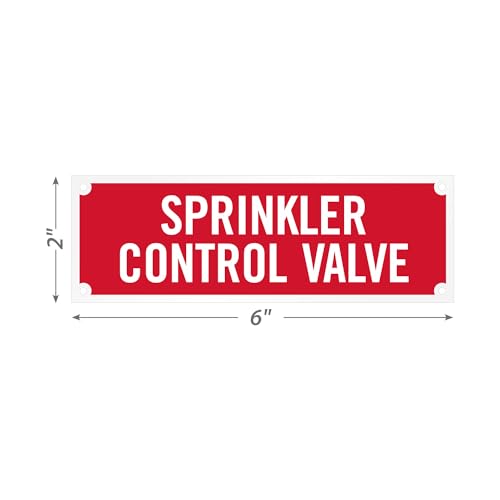 SmartSign - SE-5032-ERE-REF-2x6 "Sprinkler Control Valve" Tag | 2" x 6" Engineer Grade Reflective White on Red (Pack of 3) - size: 2" x 6" (Pack of 3)