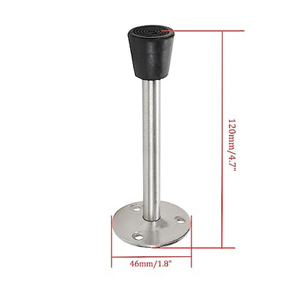 Door Stopper Stainless Steel Wall Floor Mounted Door Stop with Rubber Bumper 120mm/4.7" Length-4pcs (Pack of 2) - size: 120mm/4.7" 4pcs (Pack of 2)