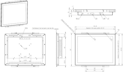 15 Inch Touch Monitor - 10-Point Capacitive PCAP 1024x768 4:3 LCD Display with HDMI VGA and 12V DC Power - for Kiosk POS Vending and Self-Service Automation with VESA Open-Frame Mount - size: 15