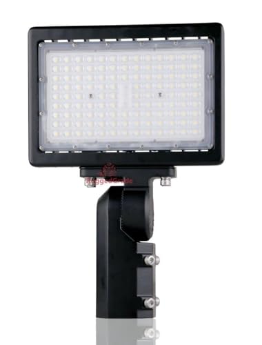 RuggedGrade 90W Kivo Series LED Dusk to Dawn Photocell Flood Light - color: Black - 5000K, size: 90W–Photocell–Slip Fit Mount–Kivo