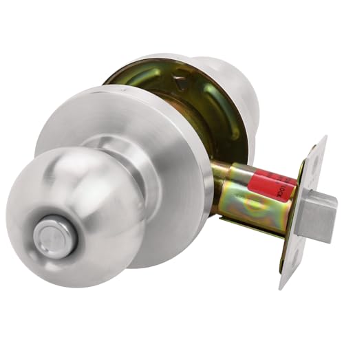 Nuk3y Bella Grade 2 Commercial Duty Cylindrical Knob Lockset UL Rated (Satin Stainless Steel, Privacy) - size: Privacy