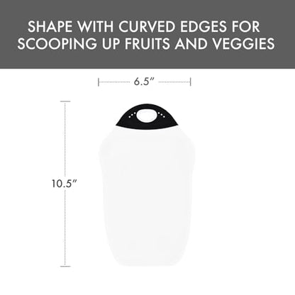 Dexas Chop & Scoop Cutting Board with Non-Slip Feet, 6.5 x 10.5 Inch, BPA-Free Dishwasher Safe Kitchen Prep Board, White and Black - color: White, size: 10.5"L x 6.5"W
