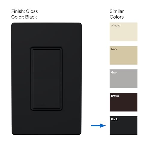 Lutron Sunnata On/Off Accessory Switch, only for use with Sunnata LED+ Dimmers, ST-AS-BL, Black - color: Black, size: 1 Pack, style: Accessory Switch (for 3-way)
