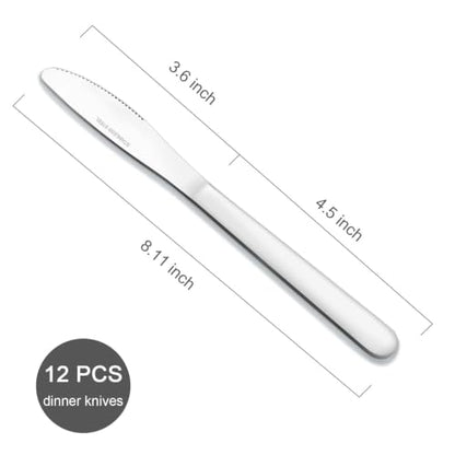 12 Pieces Dinner Knives Set, 8.1 Inches Table Knives Set - color: 12PCS Dinner Knives