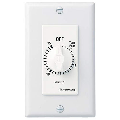Intermatic FD15MWC 15-Minute Countdown Wall Timer for Fans and Lights, White - color: White, size: 15-Minute, style: Without Hold on Timer