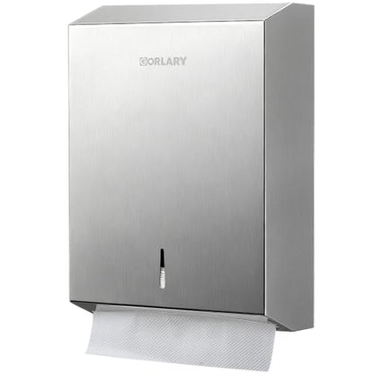 Gorlary Commercial Paper Towel Dispenser Wall Mount, Silver - color: Silver, size: 500 Sheets – Without lock