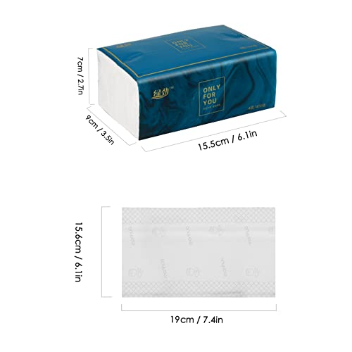 8 Packs Disposable Facial Tissue, Toilet Paper, Native Wood Pulp Fiber Material, Soft Facial Napkin, White Facial Paper Tissue, 4-Ply, 400 Sheets per Pack