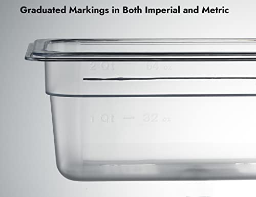 CURTA 6-Pack 1/4 Size 4" Deep NSF Polycarbonate Food Pans | Dishwasher & Freezer Safe Clear Container for Prep Tables, Buffet, Salad Bar, Commercial & Home Kitchen - color: 1/4 Size, size: 4" Deep