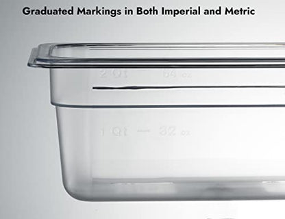 CURTA 6-Pack 1/4 Size 4" Deep NSF Polycarbonate Food Pans | Dishwasher & Freezer Safe Clear Container for Prep Tables, Buffet, Salad Bar, Commercial & Home Kitchen - color: 1/4 Size, size: 4" Deep