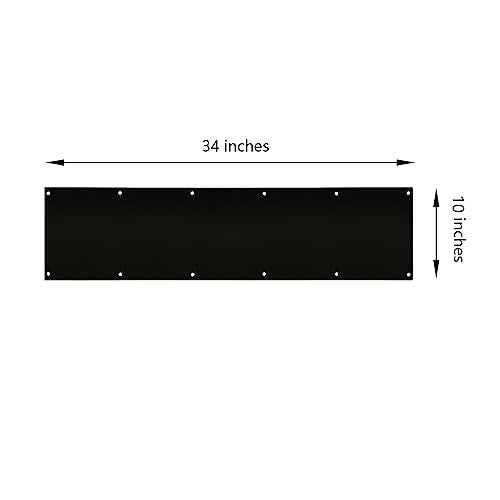 Door Metal Kick Plate 10x34 inches Aluminum Plates Black - color: Black, size: 34inches
