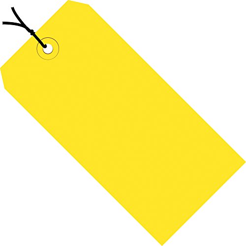 Discount Tag & Label Yellow Shipping Tags, Strung, 13 Pt., 2 3/4" x 1 3/8", 1, (Case of 1000) - color: Yellow, size: Model #1 - 2 3/4" x 1 3/8", style: Pre-Strung