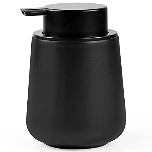 BosilunLife Ceramic Soap Dispenser - Dish Soap Dispenser for Bathroom 12Oz - color: Matte Black