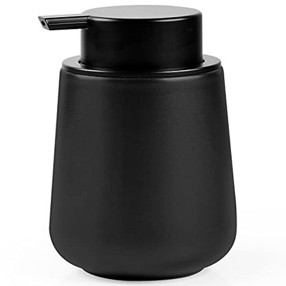 BosilunLife Ceramic Soap Dispenser - Dish Soap Dispenser for Bathroom 12Oz - color: Matte Black