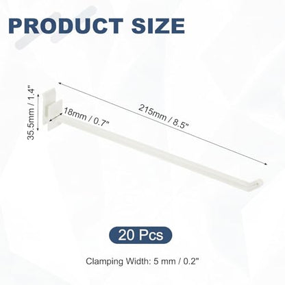 uxcell 20pcs Slat Wall Panel Hooks 8" Plastic Slat Wall Accessories Hooks - size: 8 Inch