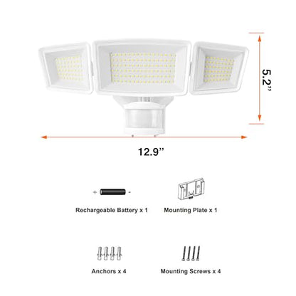 Sylvania 23W Security LED Light with Motion Sensor, Hardwired, 3500 LMS, Wet Rated, 5000K, Daylight - 1 Pack (67425) - color: White, style: 23W Motion Sensor