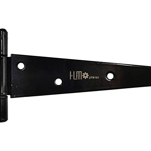HLMOptimo Heavy Duty Tee Hinge - All Size Black (4 pcs, 4 inch) Rustproof Wrought Iron Shed, Gate, Barn, Fence, Door Hinge - size: 4 Inch, style: 4 pcs