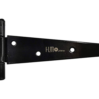 HLMOptimo Heavy Duty Tee Hinge - All Size Black (4 pcs, 4 inch) Rustproof Wrought Iron Shed, Gate, Barn, Fence, Door Hinge - size: 4 Inch, style: 4 pcs
