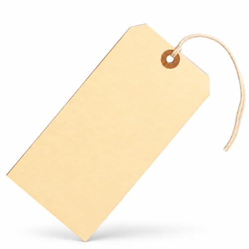 Large Manila Paper Tags with String Attached #8, 6 1/4" x 3 1/8", 100 Count - size: # 8, 6 1/4" x 3 1/8"