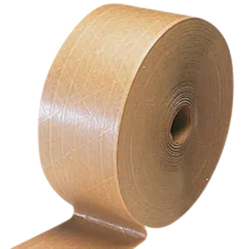 TTS Products CWC Water Activated Kraft Tape 2-3/4" x 450' Reinforced Paper Packing Tape – Strong Carton Sealing, Recyclable, Case Sealing Tape