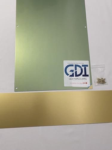 Anodized Aluminum Kickplates, Various Sizes, Colors, and Mounting Options Available, 0.040-Inch Profile, Square Corners, American Made (Satin Brass, 10" x 38" - for 40" Door) - color: Brass, size: 10" x 38" - for 40" Door