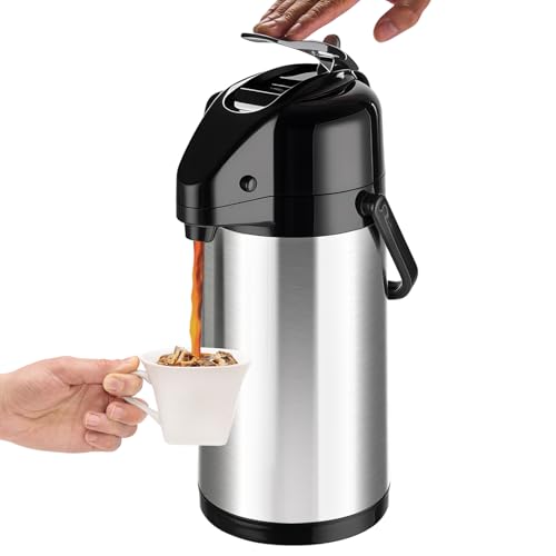 PARACITY Coffee Carafe with Pump, 84.5 oz Stainless Steel Airpot Dispenser - color: Stainless Steel
