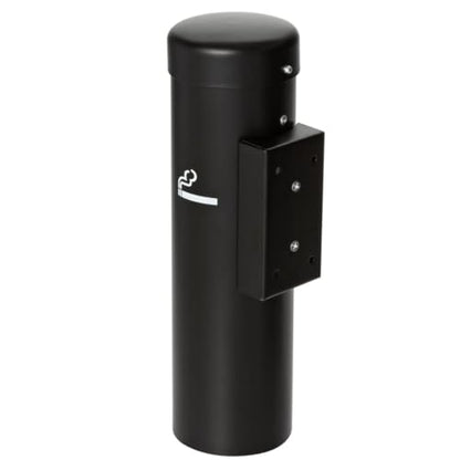 Wall-Mounted Cigarette Receptacle – 12 3/4" Outdoor Ash Disposal Tube with Push-Button Emptying – Weather-Resistant Smoker Pole for Restaurants, Bars & Convenience Stores (Black) - color: Black