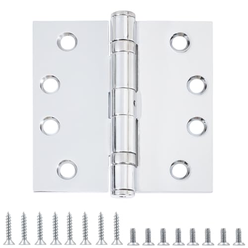 TDCHINGES Exterior 4x4 Inch Door Hinges Heavy Duty Polished Chrome 3 Pack - color: Polished Chrome, size: 3 Pack-BB