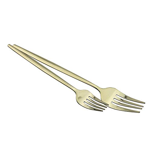 JASHII 24-Piece 304 Stainless Steel Flatware Cutlery Set for 6, Champagne Silverware Set, Mirror Finish, Ideal for Home Wedding Festival Party, Dishwasher Safe (Champagne gold) - color: Champagne Gold
