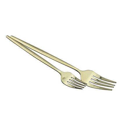 JASHII 24-Piece 304 Stainless Steel Flatware Cutlery Set for 6, Champagne Silverware Set, Mirror Finish, Ideal for Home Wedding Festival Party, Dishwasher Safe (Champagne gold) - color: Champagne Gold