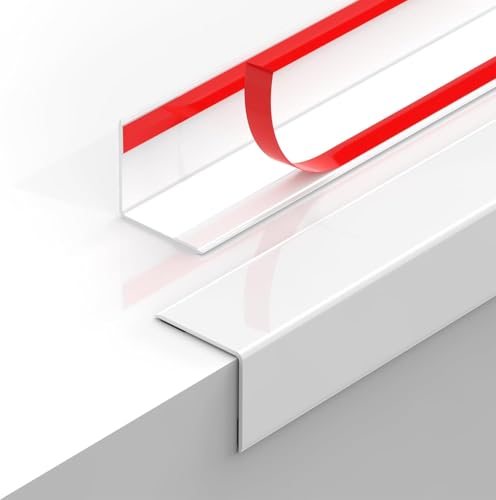 MONOID Wall Corner Protectors Pure White 39" - Baby Safety Edge Guards (2 Pack) - color: Pure White, size: 39.4" X 1.18"