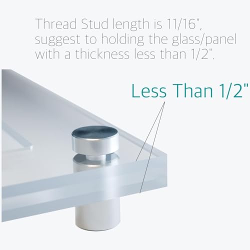 Lantee 12 Pcs Stainless Steel Standoff Screws, 19 x 70mm (3/4 x 2.75 in) Large Diameter Wall Spacers for Acrylic and Glass Sign Mounting - color: Silver, size: 3/4" x 2-3/4" / 19 x 70mm