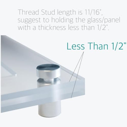 Lantee 12 Pcs Stainless Steel Standoff Screws, 19 x 70mm (3/4 x 2.75 in) Large Diameter Wall Spacers for Acrylic and Glass Sign Mounting - color: Silver, size: 3/4" x 2-3/4" / 19 x 70mm