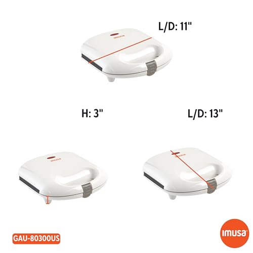 Imusa USA GAU-80300 4 Slot Electric Arepa Maker with Nonstick Surface (1,200-Watts), White - size: 4 Slot, style: Arepa maker