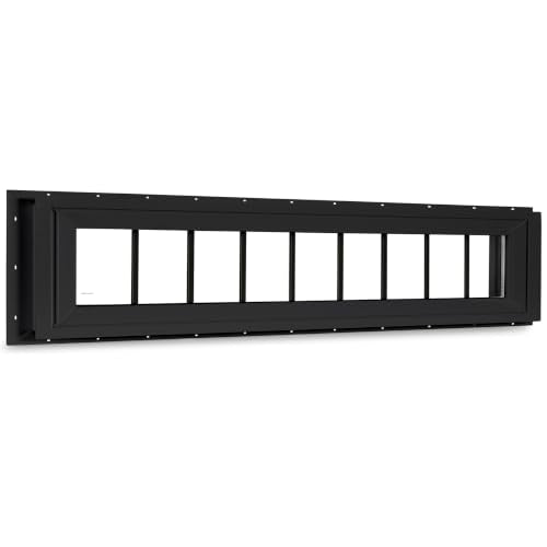 12" x 60" Vinyl Transom Window, Black - color: Black, size: 12" x 60"