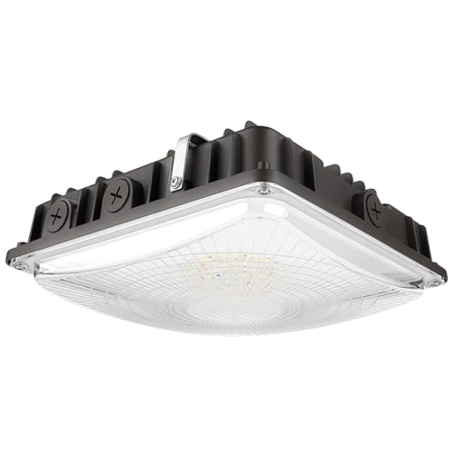 Konlite 63W/45W/30W LED Canopy Light - Selectable - 5000K/4000K - 9,360LM - Dimmable - 120-277V - 250W Equal, Residential & Commercial Indoor & Outdoor Light Fixture, UL, Dark Bronze - color: Bronze, size: 1 PACK - 63W/45W/30W