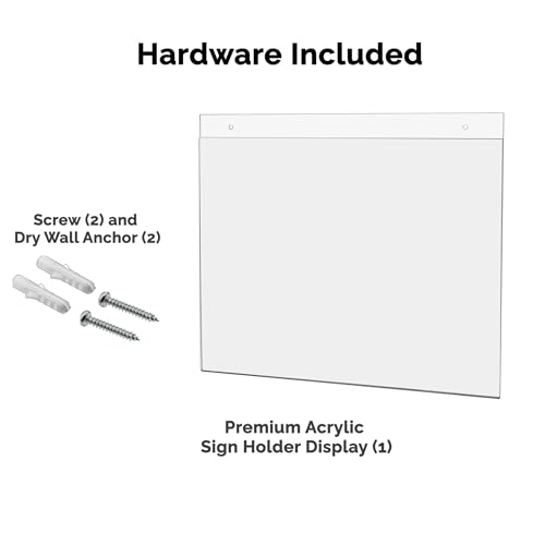 10 Pack Sign Holder 14 by 11 Inch Ad Frame with Holes and Hardware Certificate Warnings Notice Holder Hours of Operation Sign Sleeve Horizontal Clear Acrylic by Marketing Holders - size: 14" w x 11" h
