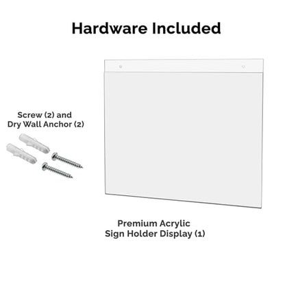 10 Pack Sign Holder 14 by 11 Inch Ad Frame with Holes and Hardware Certificate Warnings Notice Holder Hours of Operation Sign Sleeve Horizontal Clear Acrylic by Marketing Holders - size: 14" w x 11" h