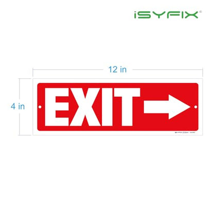 iSYFIX Exit Signs, 2 Pack, 12x4 Inch, Directional Arrow Signs - color: Plastic Right, size: 2 Pk 12x4