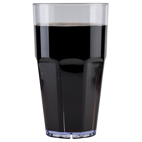 G.E.T. 9932-1-CL Heavy-Duty Shatterproof Faceted Plastic Tumbler, 32 Ounce, Clear (Set of 12)