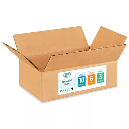 Medium Moving & Shipping Boxes 10"L x 6"W x 3"H, Pack of 10 - Extra Strength 200 lb vs Regular - Corrugated Cardboard Box, Made in USA - Strong Shipping Box Medium by IDL Packaging - size: 10 * 6 * 3" (Medium Boxes)