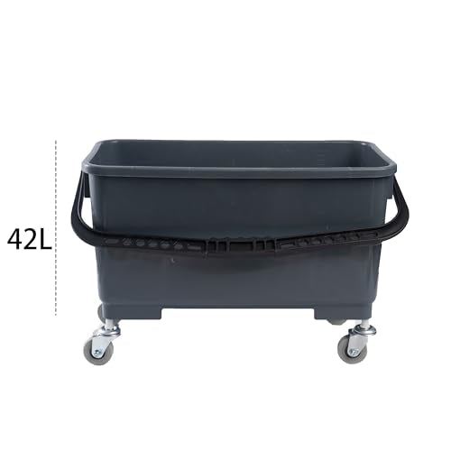 Matthew Cleaning Microfiber Finish Bucket with Sieve,Press Wring Mop Bucket for Microfiber Flat Mops, Mop Bucket with Non-Marking Casters Wheels Gary - color: 25 Quarts Bucket(gray)