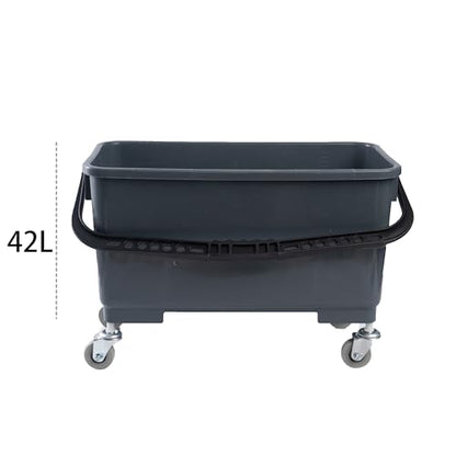 Matthew Cleaning Microfiber Finish Bucket with Sieve,Press Wring Mop Bucket for Microfiber Flat Mops, Mop Bucket with Non-Marking Casters Wheels Gary - color: 25 Quarts Bucket(gray)