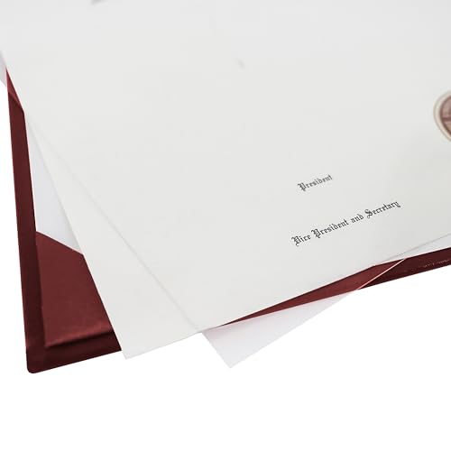 GraduationMall 8.5"x11" Smooth Padded Diploma Cover Certificate Holder Maroon,6-Packs - color: Maroon, size: 6 Packs
