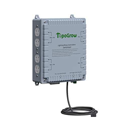 8-Lighting Relay Controller with Trigger Cord 8-Outlet Relay Controller Maximum 8000W for Hydroponics Indoor Double Ended HID Grow Light and Hydroponics System