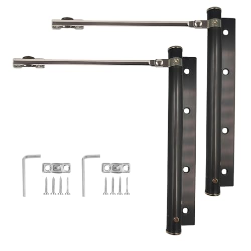 2 Pack Automatic Door Closer for Home Easy to Install | Safety Spring Door Closers | Auto Soft Close to Convert Hinged Doors to Auto Self Closing | Adjustable Catch Speed | with Arm, Screw, Wrench - color: Gray, size: 2 Pack