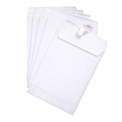 9.4" x 13.2" Expandable Envelopes Large White Envelopes - color: White, size: 25