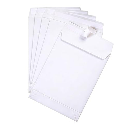 9.4" x 13.2" Expandable Envelopes Large White Envelopes - color: White, size: 25