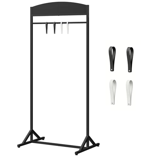 CHOEZON Wedding Welcome Sign Stand, Adjustable Wedding Sign Holder with 4 Leather Straps, 68"x31" Floorstanding Metal Poster Stand with Tripod Base, Display Stand for Wedding, Party, Black TCJ23BB