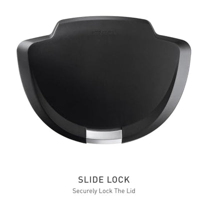 simplehuman 50 Liter / 13 Gallon Semi-Round Kitchen Step Trash Can with Secure Slide Lock, Black Plastic - color: Black